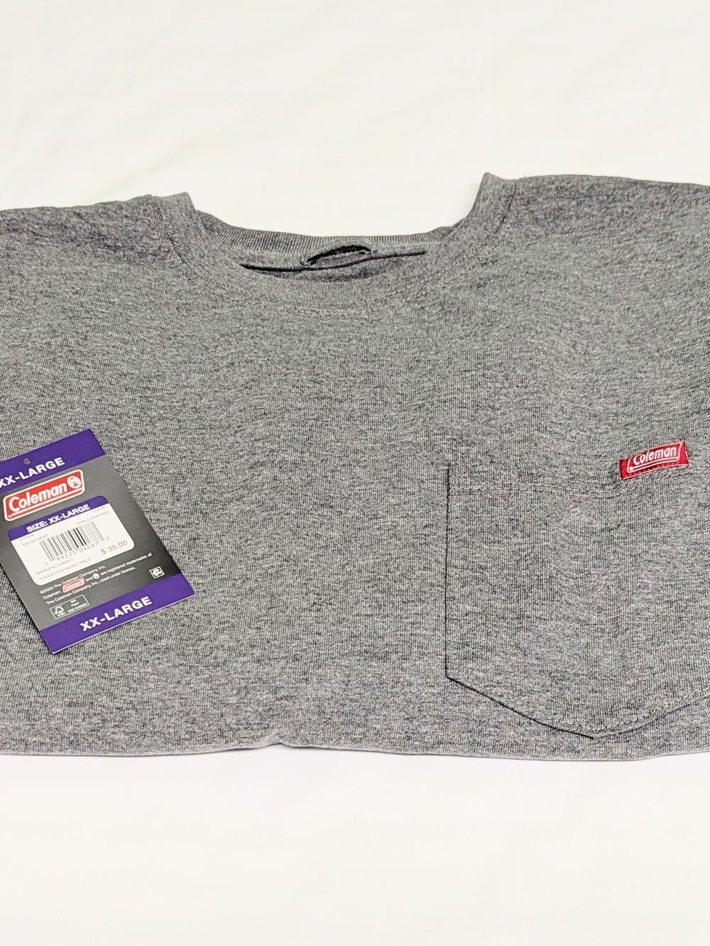 Coleman Men’s Heathered Gray Pocket Crew Neck T-Shirt